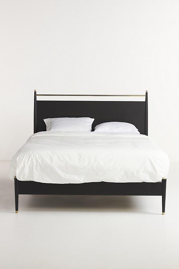 Anthropologie Hemming Bed By  In Black Size Q Top/bed