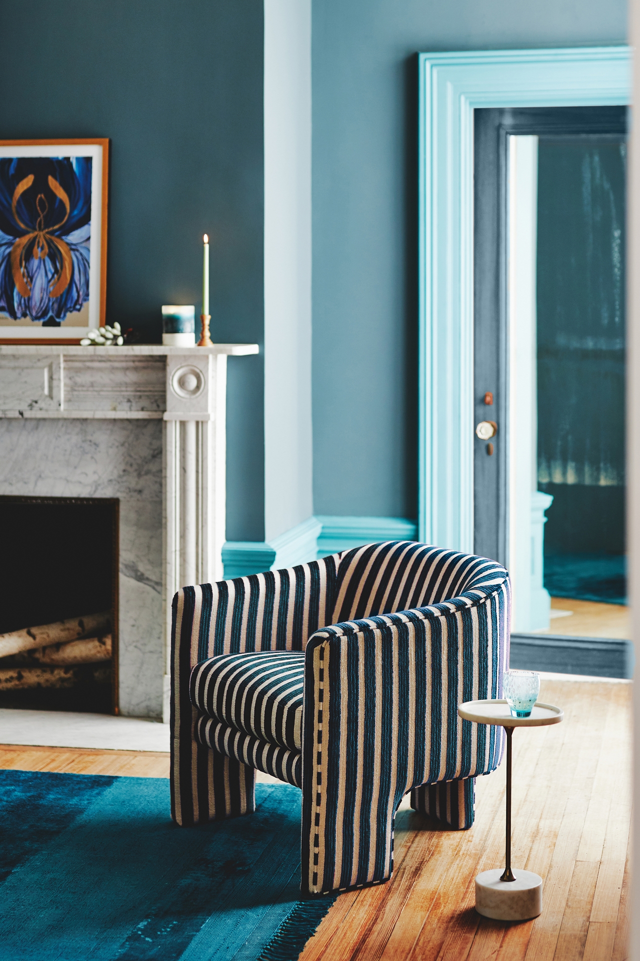 Swirling Marble End Table