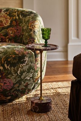 Swirling Marble End Table