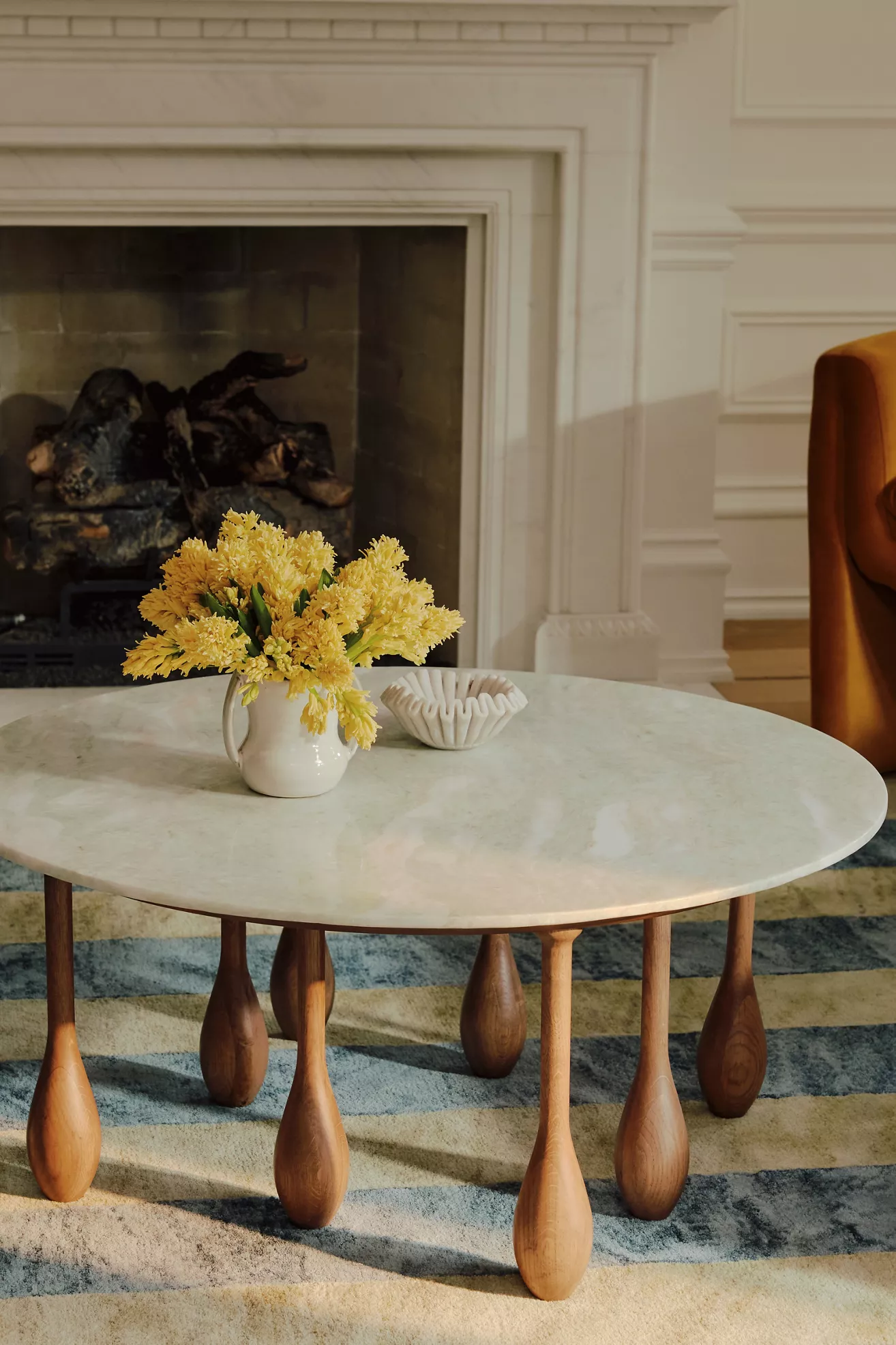LALA Reimagined 36"  Round Marble Coffee Table