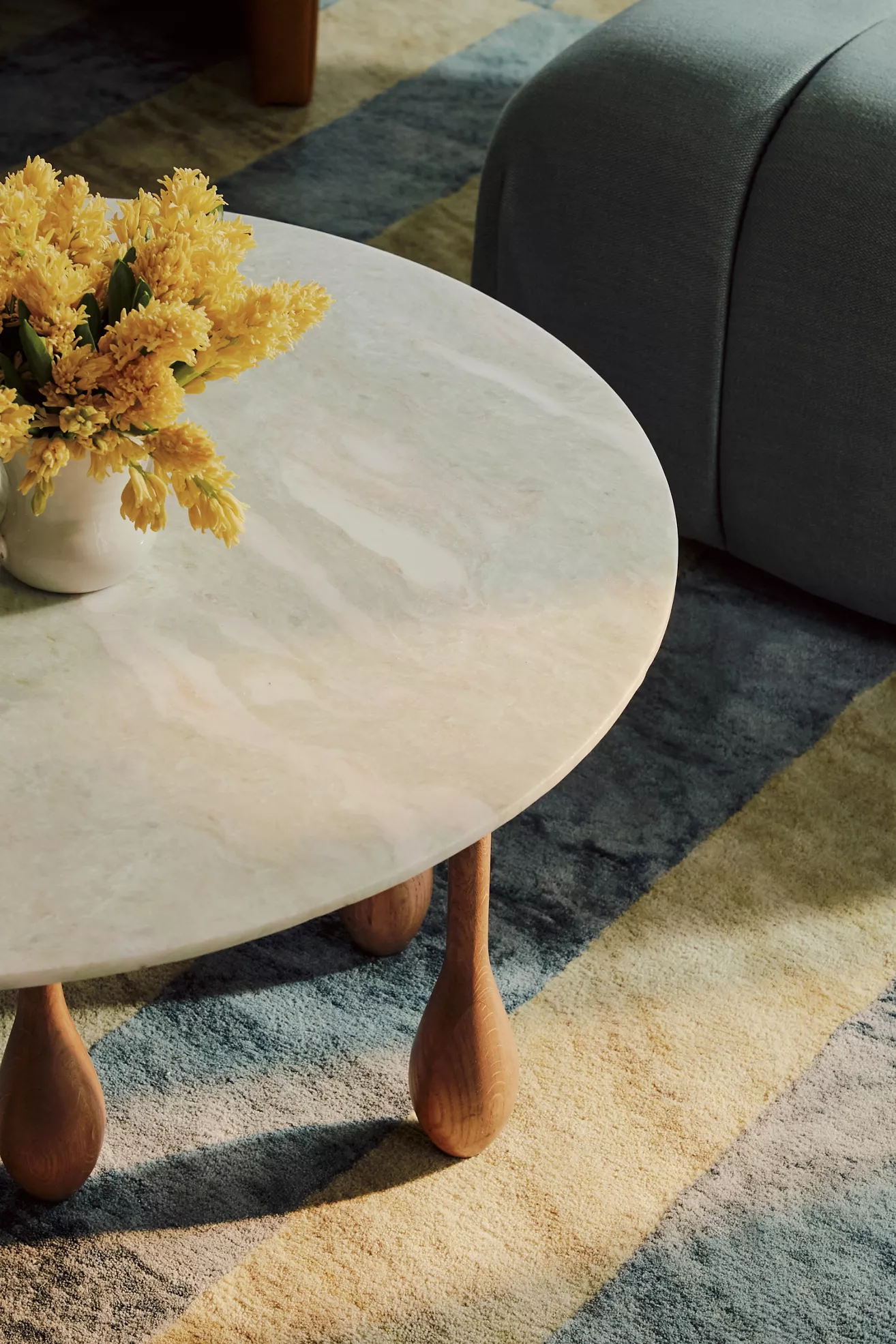LALA Reimagined 36"  Round Marble Coffee Table - thumbnail 6