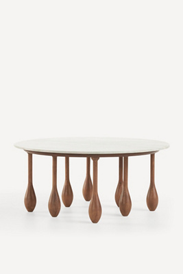 LALA Reimagined 36" Round Marble Coffee Table - Thumbnail 2