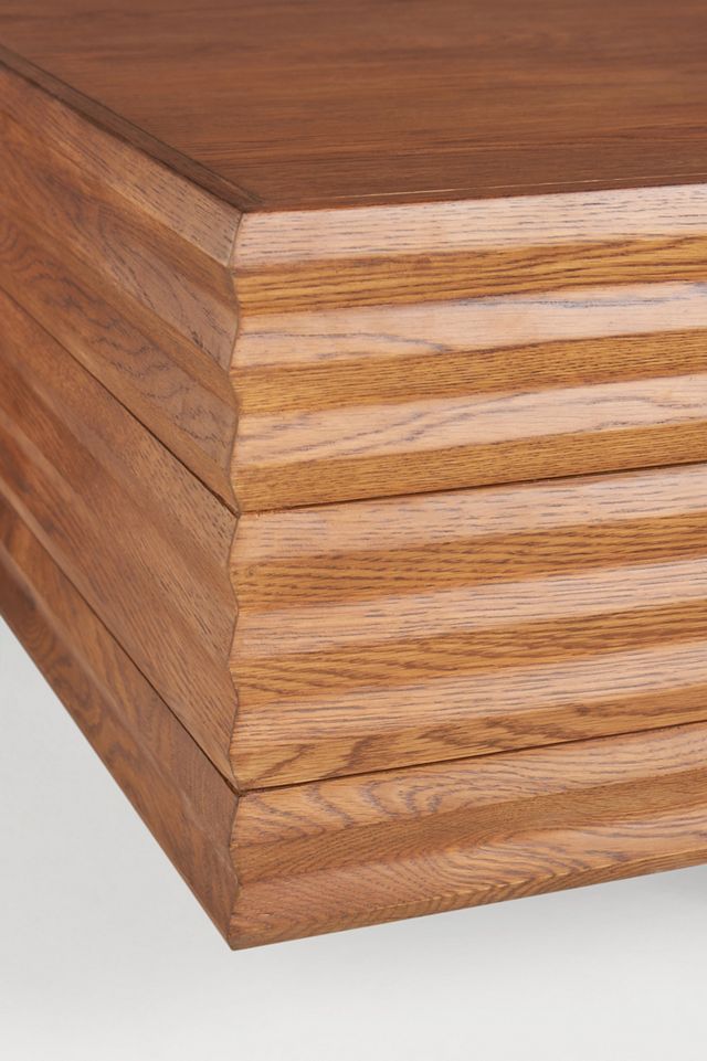 Omari Carved Oak 60" Storage Coffee Table #3