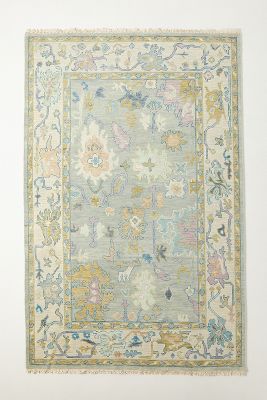 Anthropologie Hand-knotted Larson Rug By  In Silver Size 3 X 5