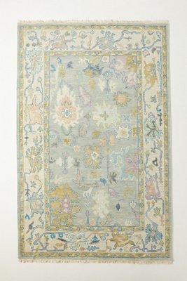 Anthropologie Hand-knotted Larson Rug By  In Silver Size 3 X 5