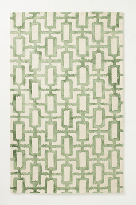 Anthropologie Hand-tufted Marengo Rug By  In Green Size 10 X 14