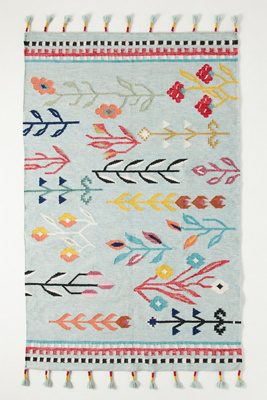 Anthropologie Handwoven Tinsley Indoor/outdoor Rug By  In Blue Size 3 X 5