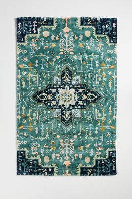Anthropologie Tufted Maribelle Rug By  In Blue Size 2.5' X 12'