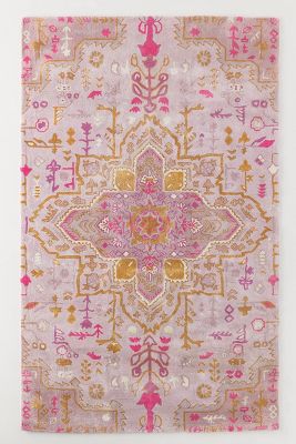 Anthropologie Tufted Maribelle Rug By  In Pink Size 2.5x9