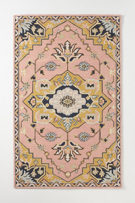 Anthropologie Tufted Caro Rug By  In Pink Size 2.5' X 12'