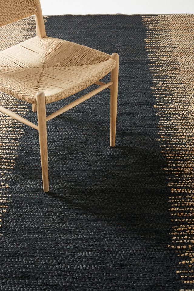 Handwoven Leather & Jute Striped Rug | AnthroLiving