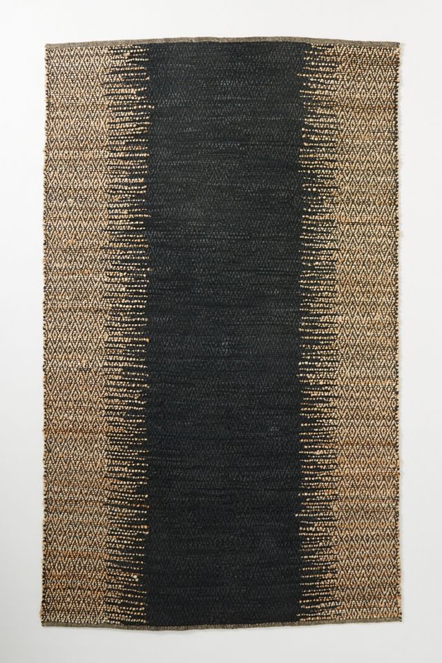 Handwoven Leather & Jute Striped Rug | AnthroLiving