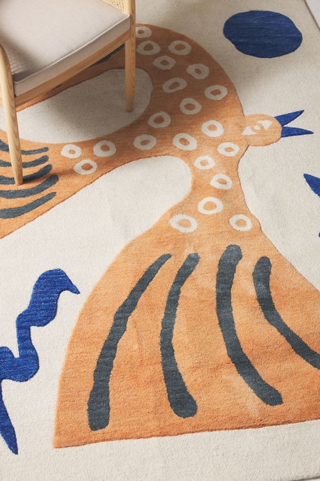 Marcello Velho Tufted Bird in Flight Rug #1