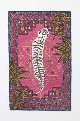 Wool Bengal Tiger Hand-Tufted Rug