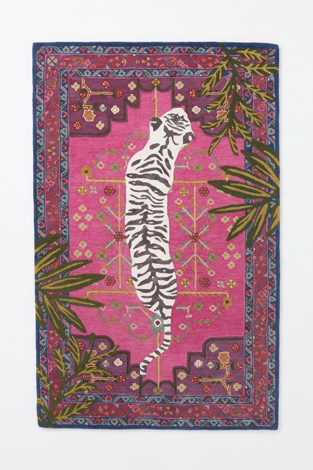 Wool Bengal Tiger Hand-Tufted Rug #1