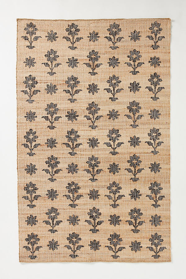 Anthropologie Handwoven Esme Rug By  In Black Size 5x8