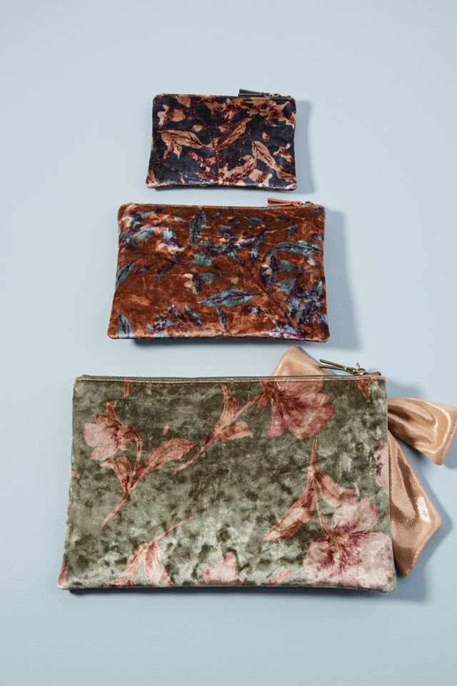 Velvet Floral Pouch Set #1