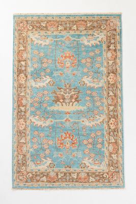 Anthropologie Hand-knotted Bennet Rug By  In Blue Size 5x8