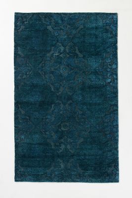 Anthropologie Hand-knotted Amore Rug By  In Blue Size 5l