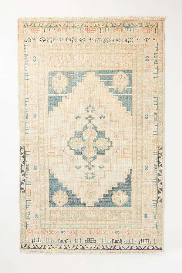 Anthropologie Hand-knotted Anadolu Rug By  In Blue Size Runner In Multi