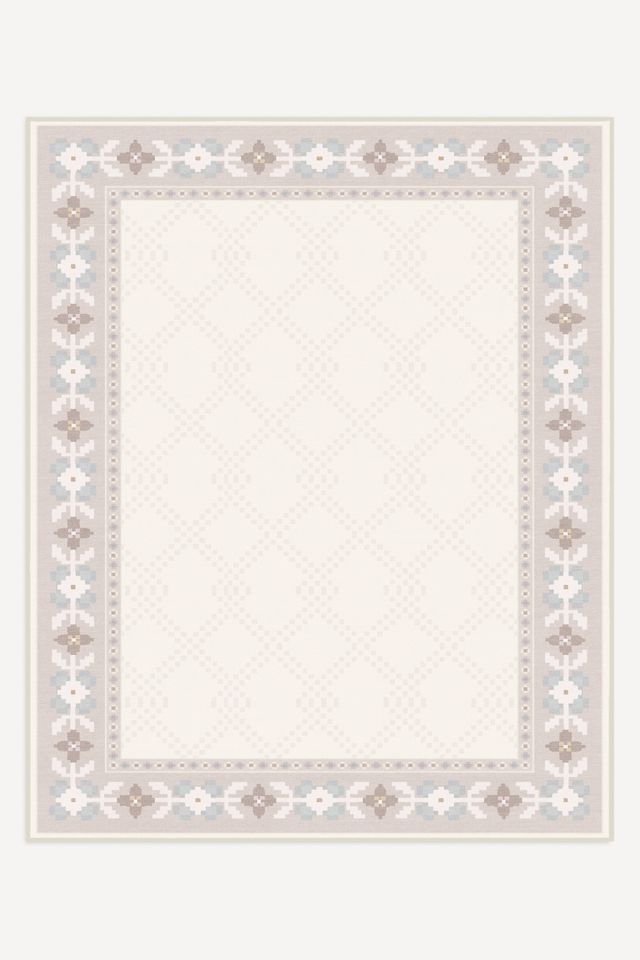 Ruggable Washable Kinley Floral Border Tufted Rug #2