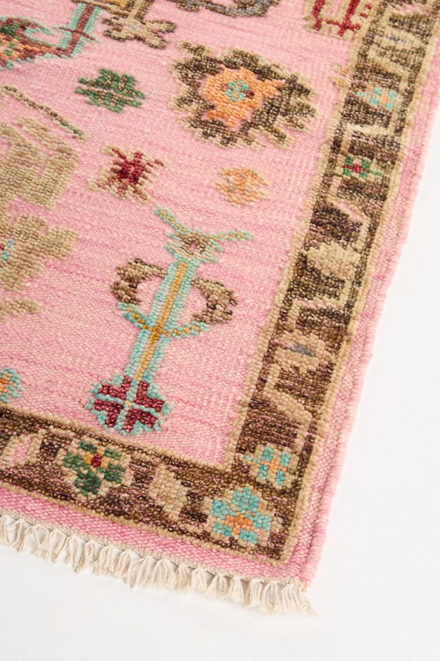 Niantic Hand-Knotted Wool Pink Rug #1