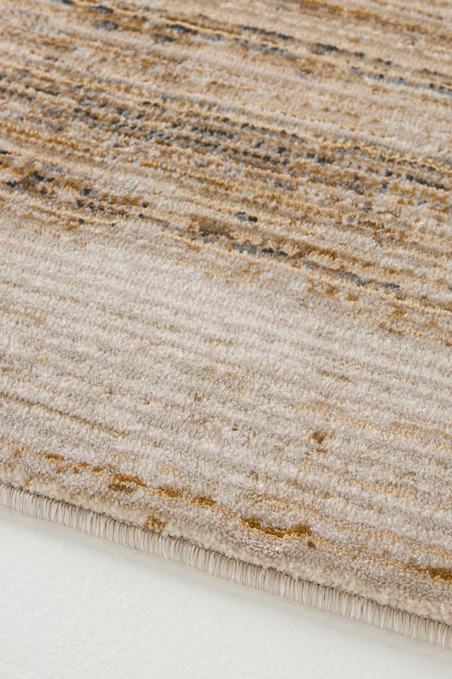 Beige and Brown Abstract Flat Woven Viscose Rug