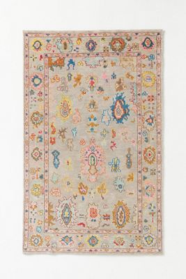Wool Hand-Knotted Persian Inspired Multi-Color Rug 