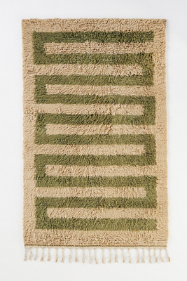 Anthropologie Hand-knotted Wool Shag Neo Rug