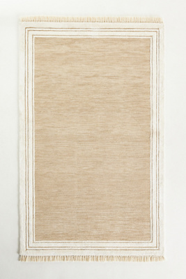 Anthropologie Wool Blend Tufted Tassel Rug