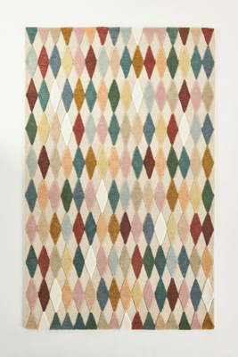 Anthropologie Tufted Wool Diamond Delfina Rug