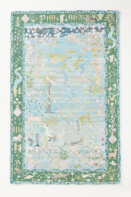 Anthropologie Wool & Viscose Blend Tufted Tales Menagerie Rug