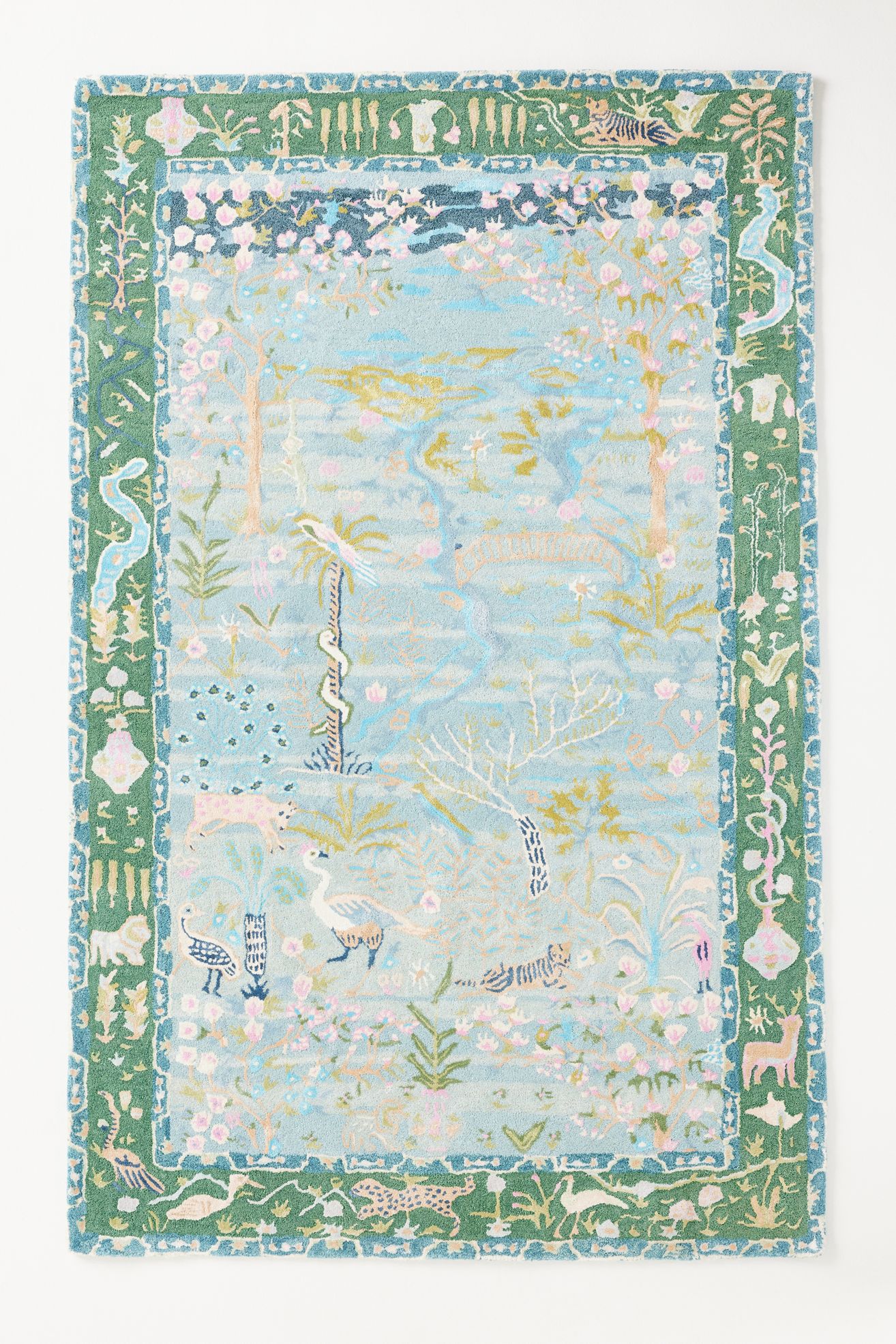 Tales Menagerie Hand Tufted Wool Blend Rug - Blue, 3’ X 5’