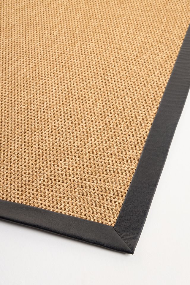 Faux-Leather Border Performance Rug #1