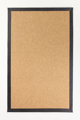 Faux-Leather Border Performance Rug