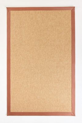 Faux-Leather Border Performance Rug
