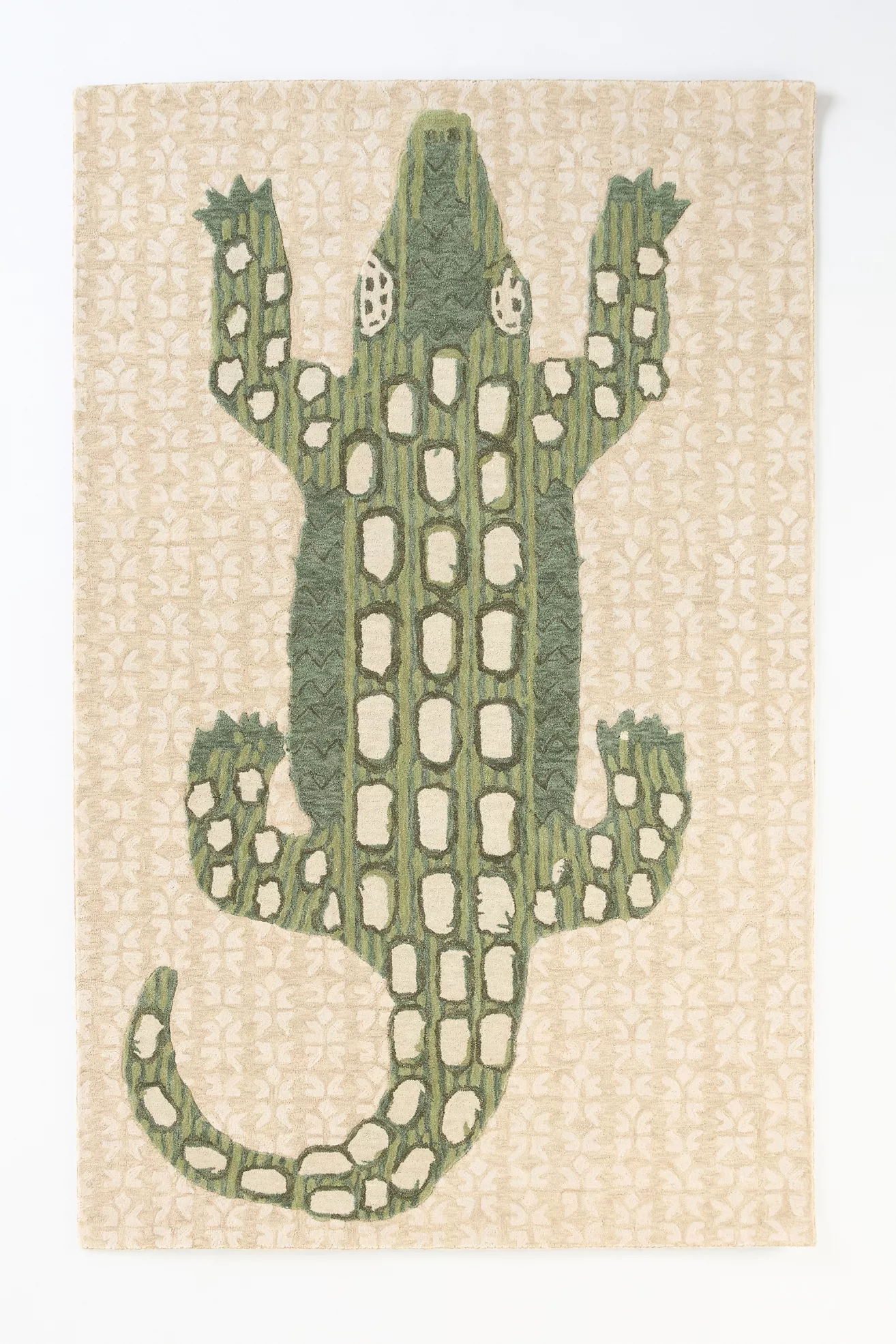 Hand Tufted 100% Wool Alligator Rug - thumbnail 2
