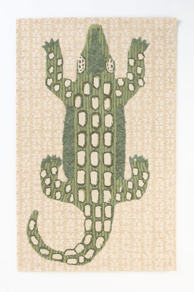 Wool Tufted Alligator Rug #1