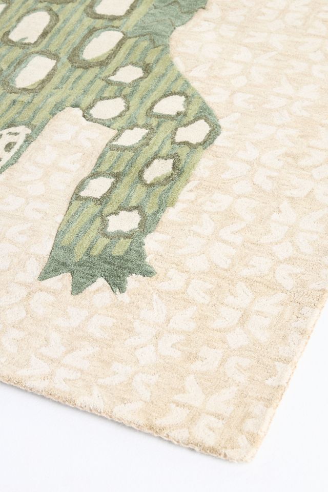 Wool Tufted Alligator Rug #2