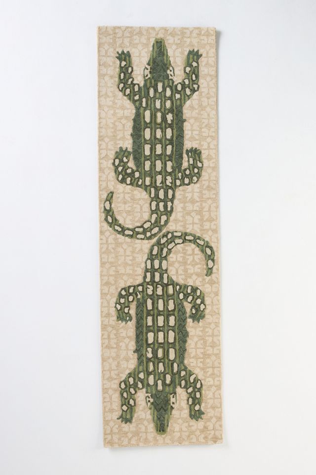 Wool Tufted Alligator Rug #4