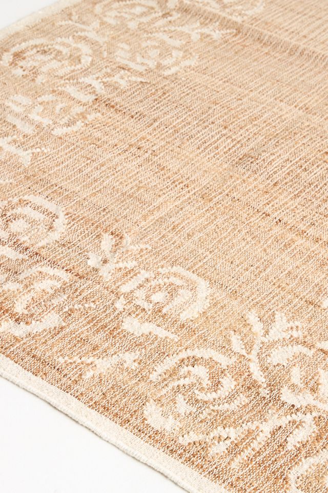 Jute Flatwoven Floral-Border Rug #1