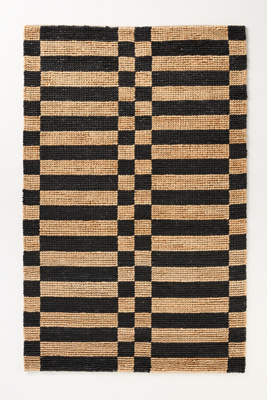 Anthropologie Polina Looped Jute Checkered Rug