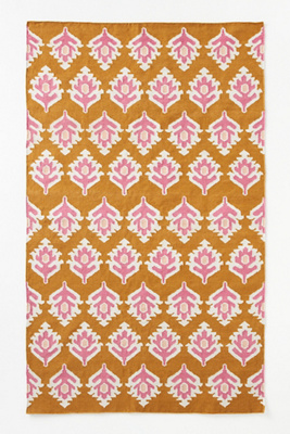 Anthropologie Flatwoven Indoor/outdoor Floral Rug