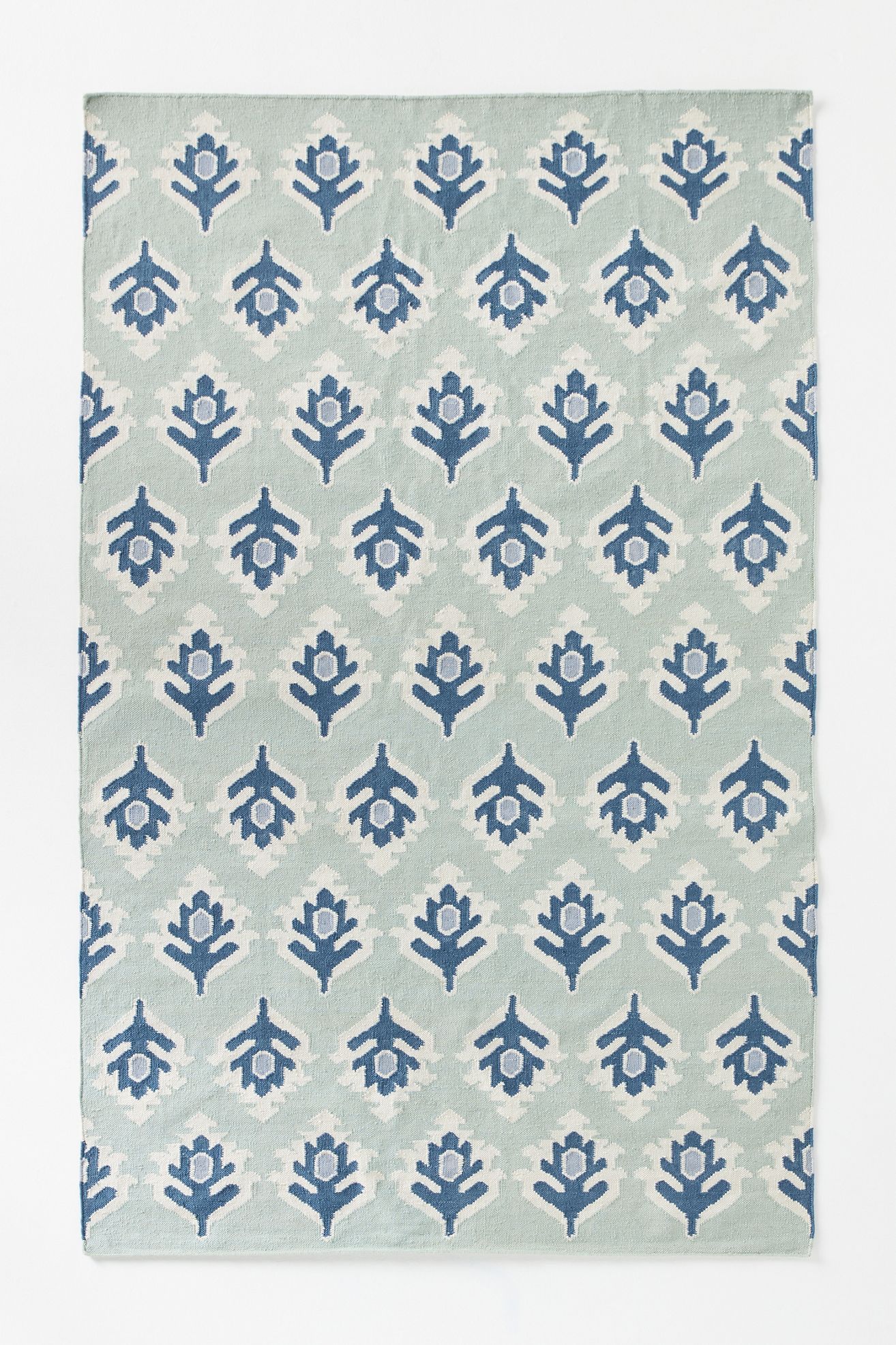 Flatwoven Indoor/Outdoor Floral Rug - Mint, 2’ X 3’