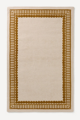 Anthropologie Hayden Tufted Wool Geometric Border Rug