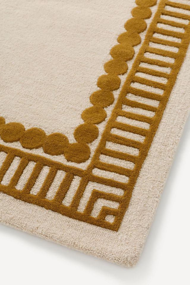 Hayden Tufted Wool Geometric Border Rug #2