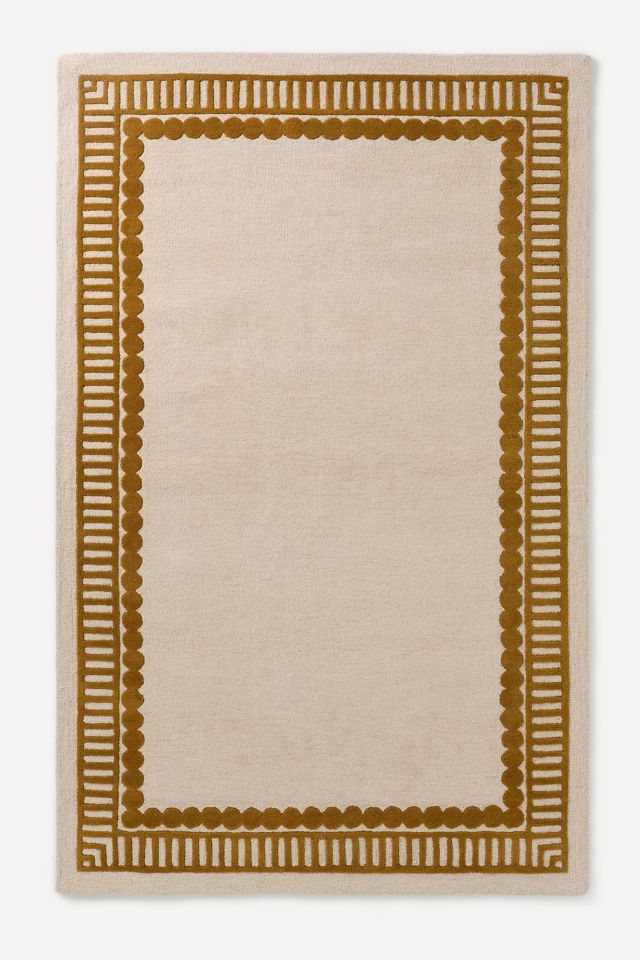 Hayden Tufted Wool Geometric Border Rug #1