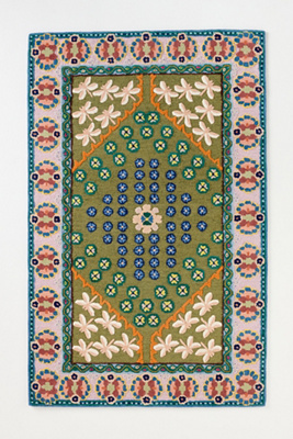 Anthropologie Annora Hand-tufted Wool Dragonfly Border Rug In Multi