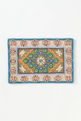 Annora Hand Tufted 100% Wool Dragonfly Border Rug