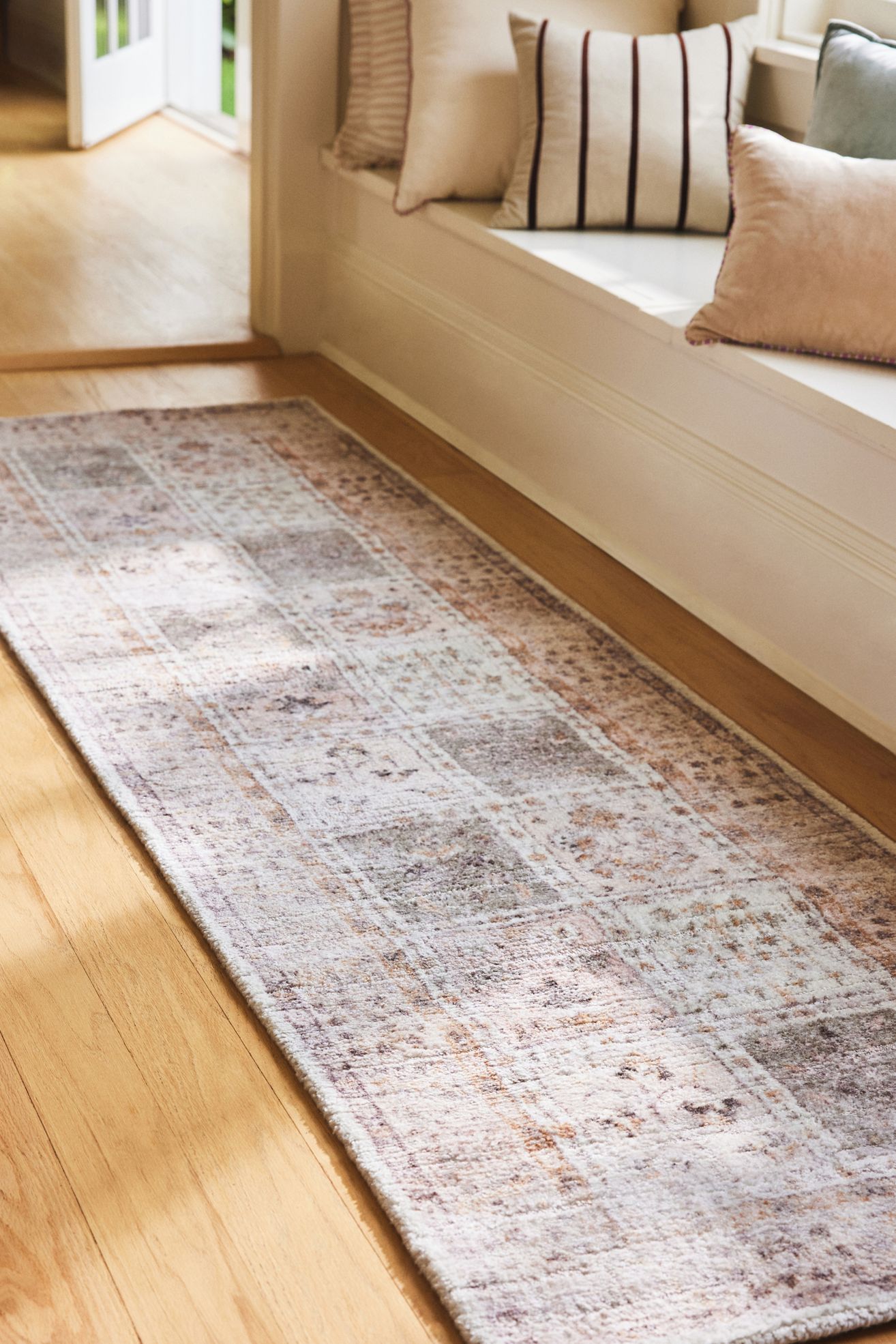 Tufted Printed Prairie Floral Rug - Peach, Standard, 2.5’ X 9’